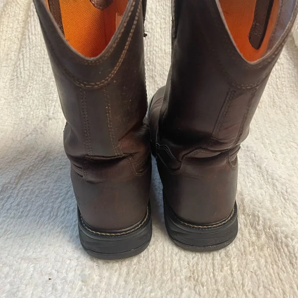 Ridgecut YMF2201 Waterproof Rancher Wellington Cowboy leather brown Boot SZ10.5M